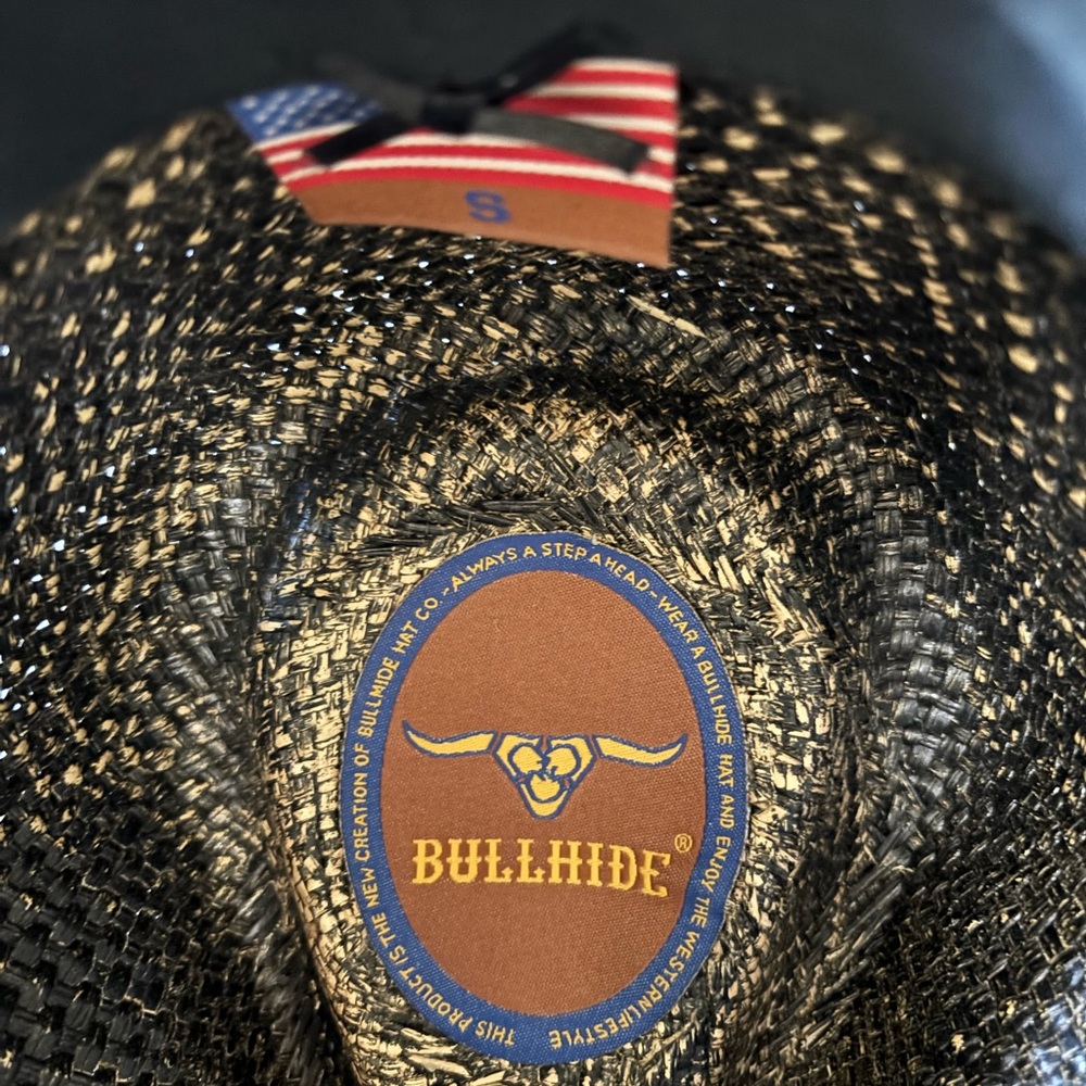 Brown Woven Cowboy Hat with Decorative Band. Bullnose brand made in USA - Picture 2 of 9
